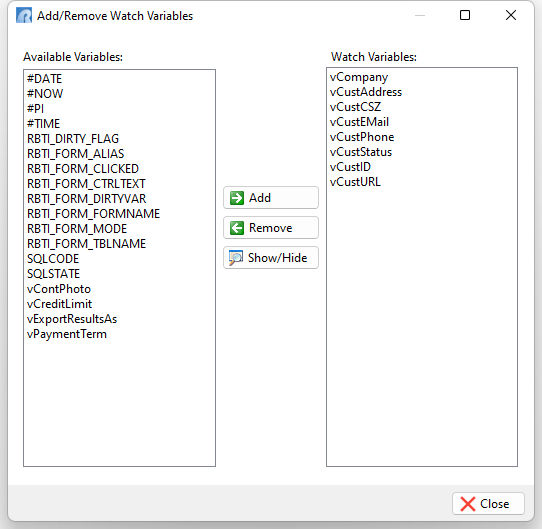 AddRemoveWatchVars