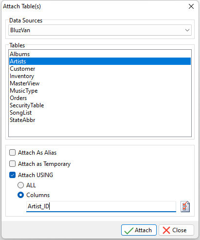 AttachTables