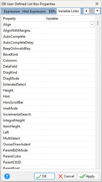 DBUserDefinedListBox_VarLinks