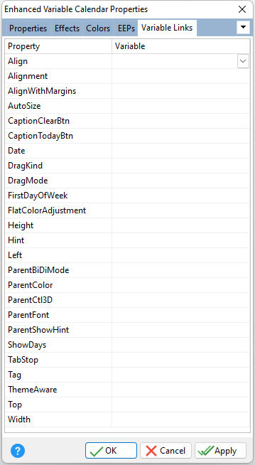 EVarCalendar_VarLinks