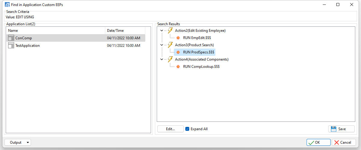 FindInApplicationCustomEEPs