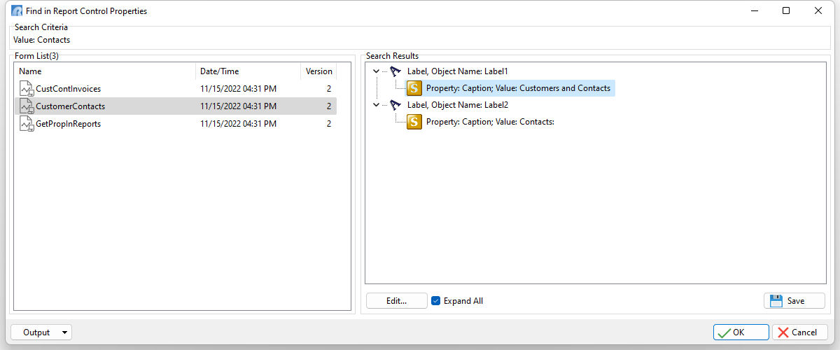 FindInReportControlProperties