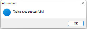 TableSaved